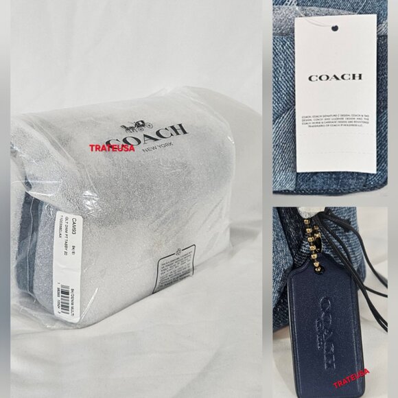 Coach Tabby Shoulder Bag 20 With Patchwork Quilting Denim CAM93 $495 NWT Packed - Picture 16 of 16